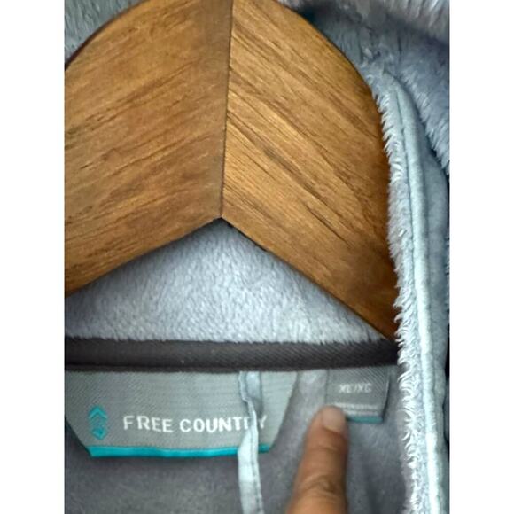 Free Country Women XL Hood  Softshell Jacket – Light Blue Camo – Zip Up Fleece - Picture 4 of 10